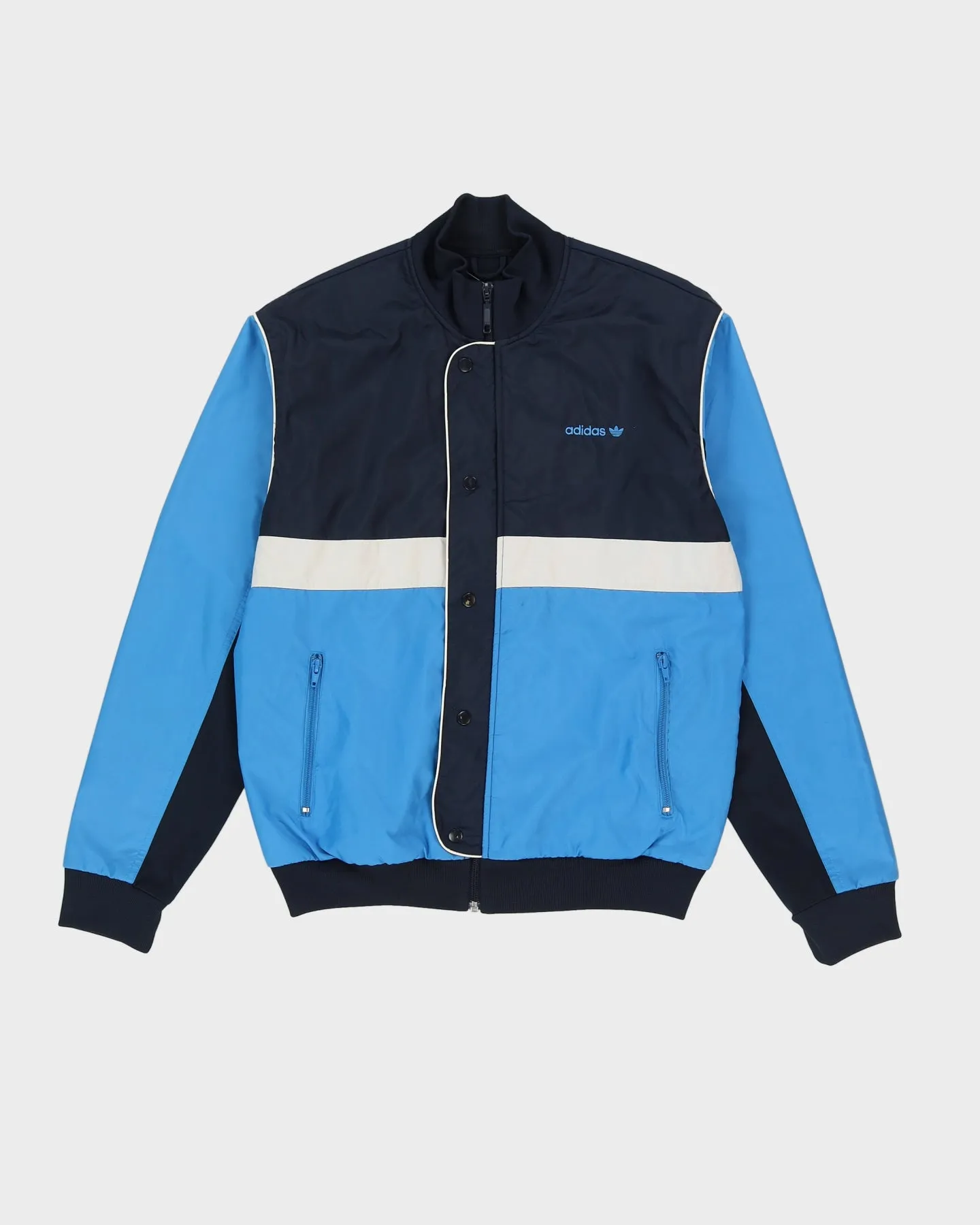 00s Adidas Blue Bomber Jacket - M