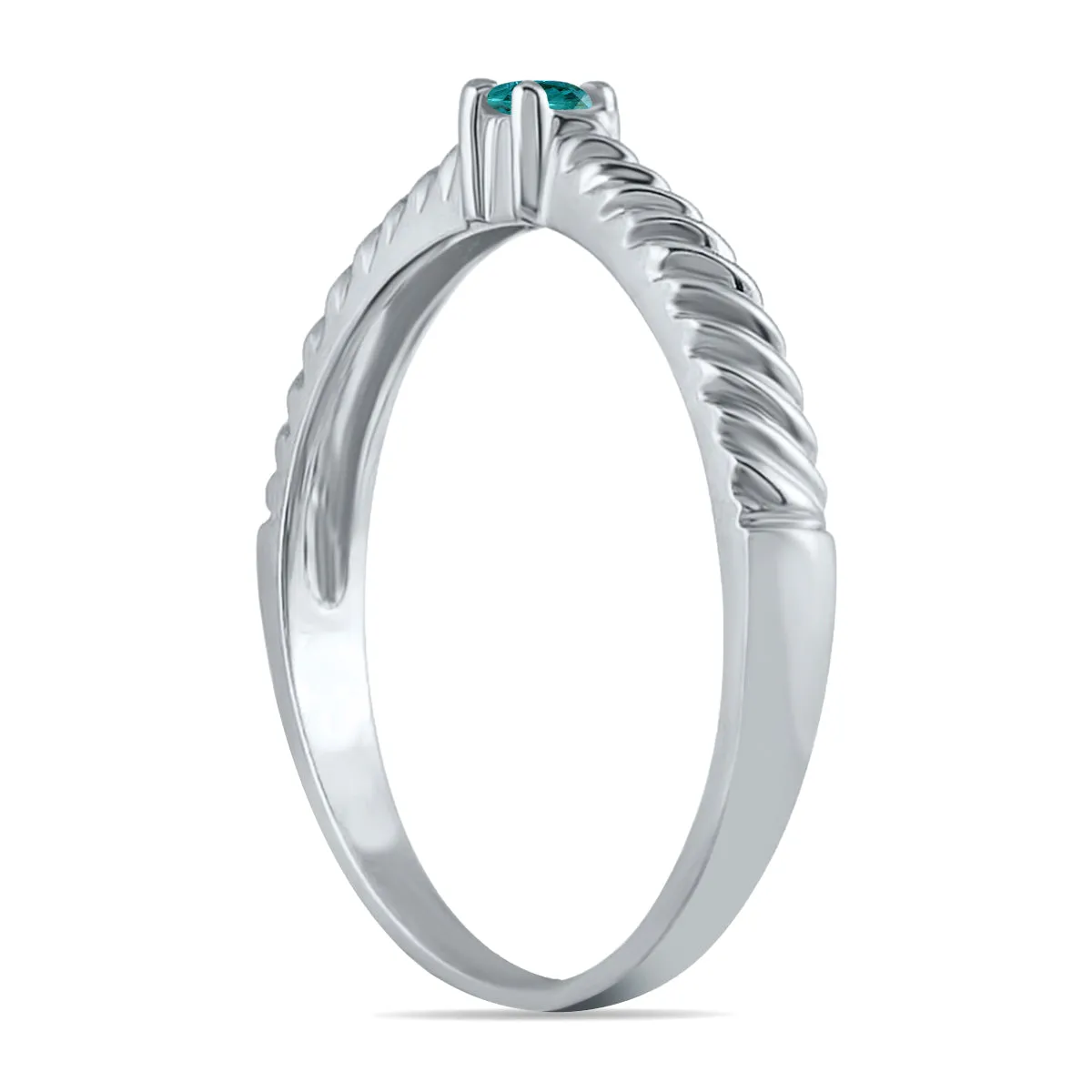 .05 Carat Tw Diamond Rope Promise Ring In 10K White Gold