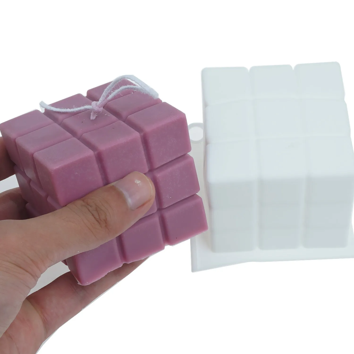 1 PCS Silicone 3D Magic Cube Candle Mold/ Plaster Mold/Cubic Aroma Candle Mold Candle Craft 10383250