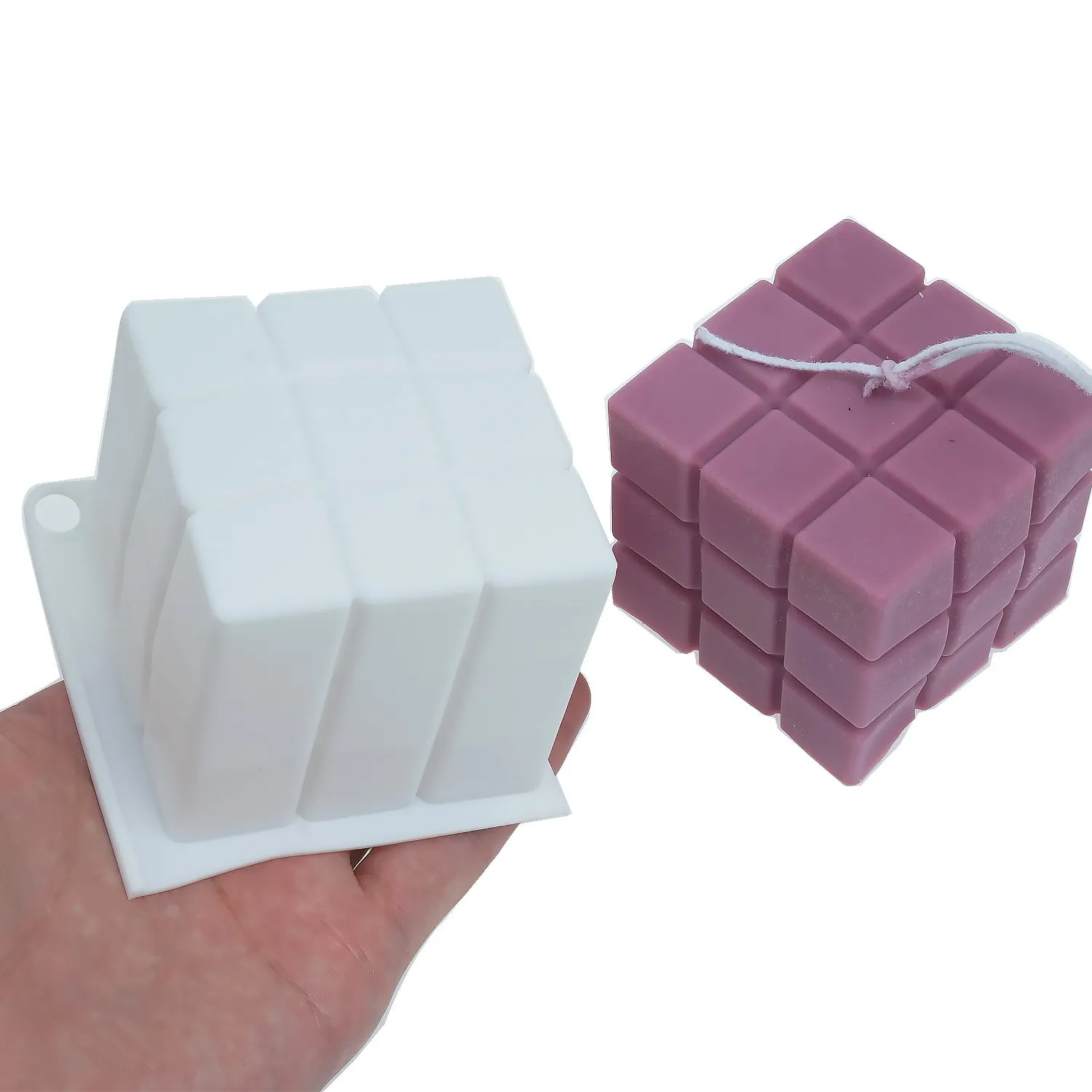 1 PCS Silicone 3D Magic Cube Candle Mold/ Plaster Mold/Cubic Aroma Candle Mold Candle Craft 10383250