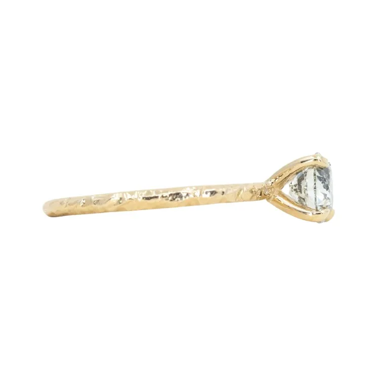 1.02ct Salt and Pepper Diamond Evergreen Solitaire in 14k Yellow Gold, 6.35mm