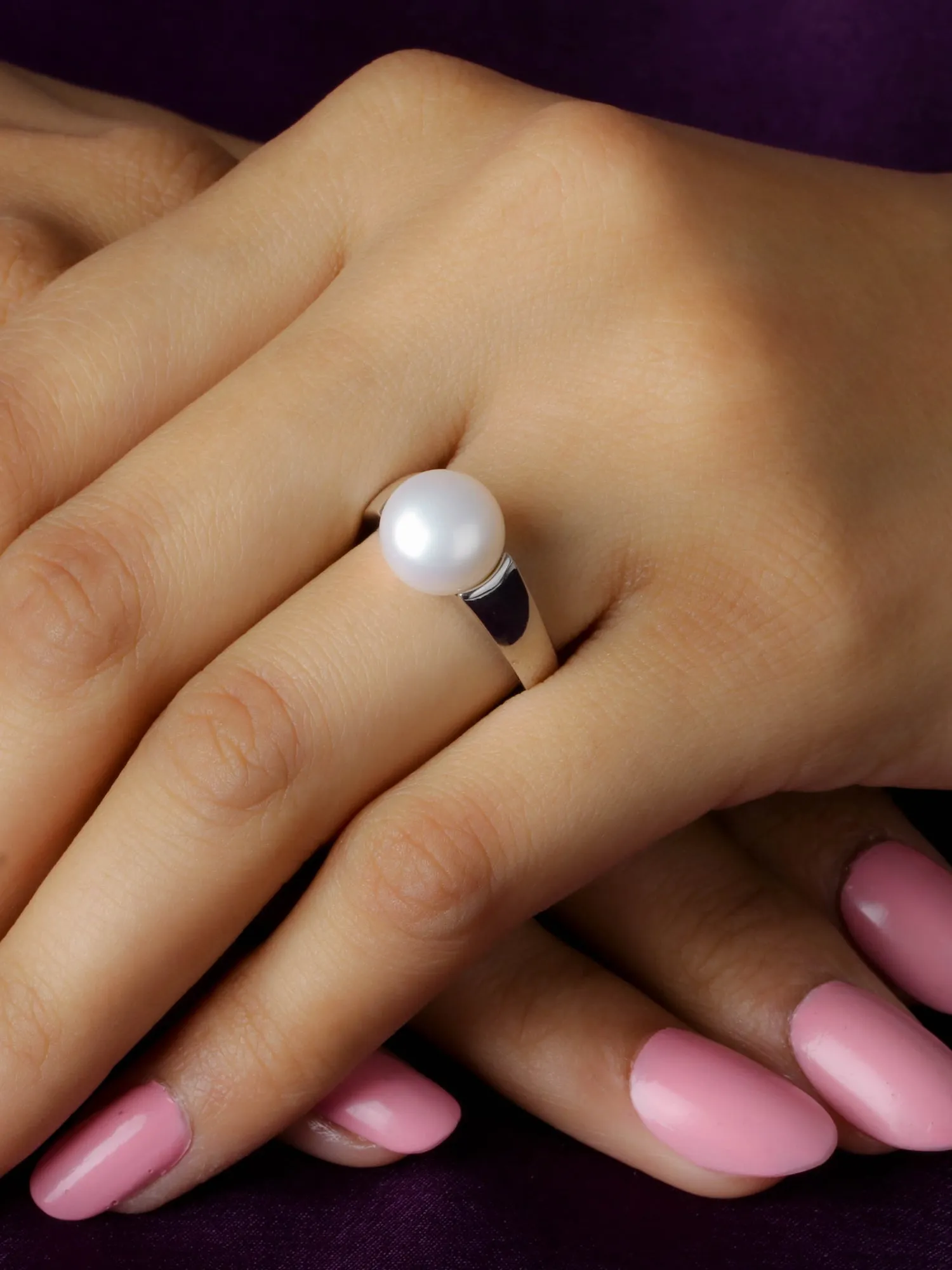 10Mm Single Pearl 925 Silver Ring