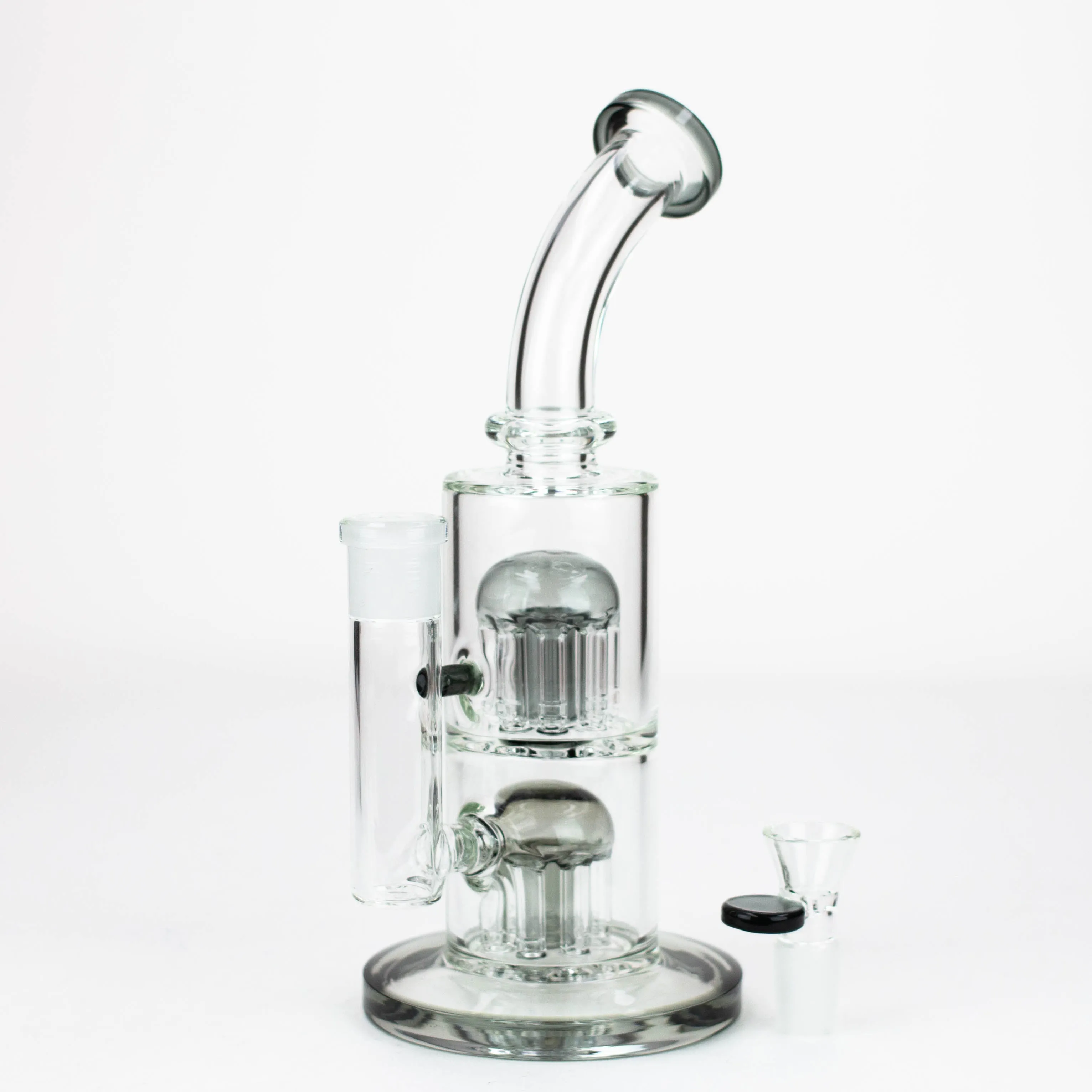 10" Glass Bubbler with Dual 8-Arms Perc