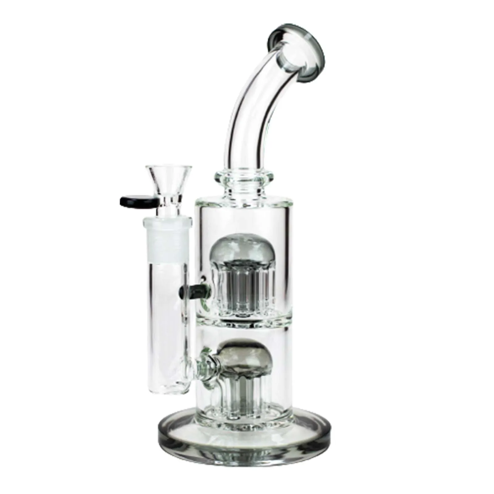 10" Glass Bubbler with Dual 8-Arms Perc