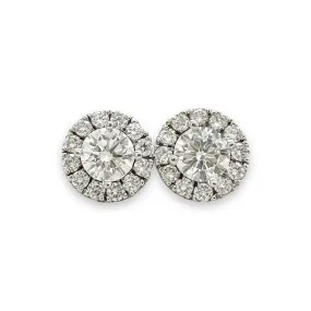 14K W Gold 1.54ctw G/VS1 Lab-Created Diamond Halo Earrings