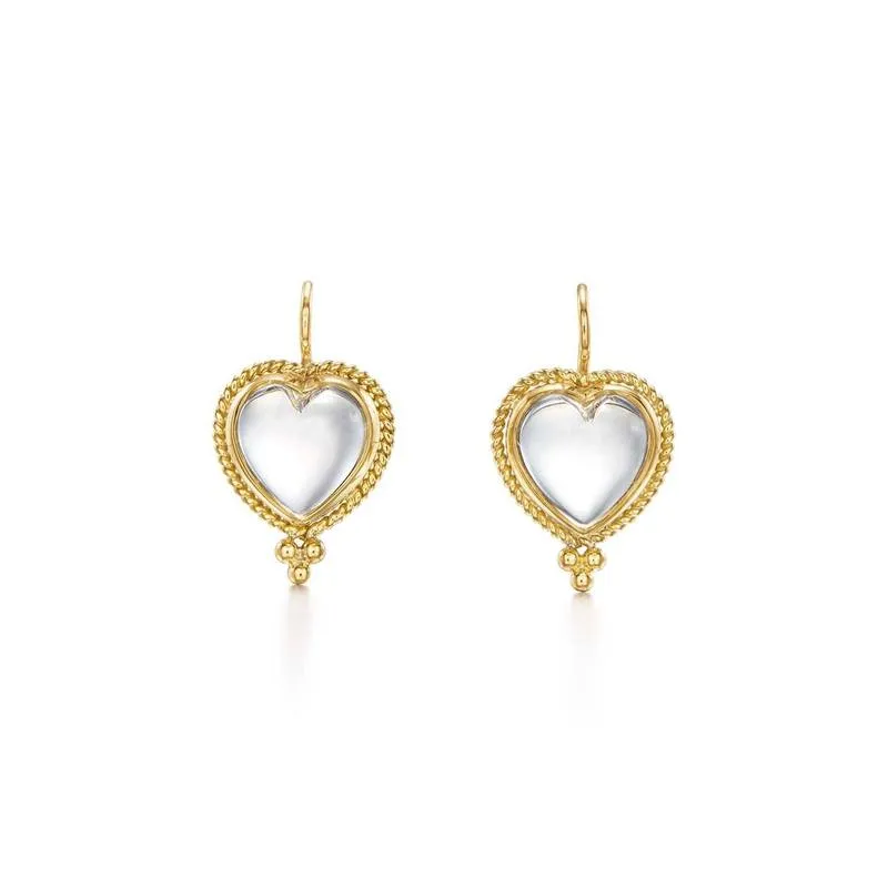 18K Braided Heart Earrings