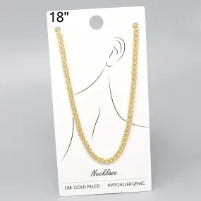 18K Gold Filled Curb Chain Necklace - 18"