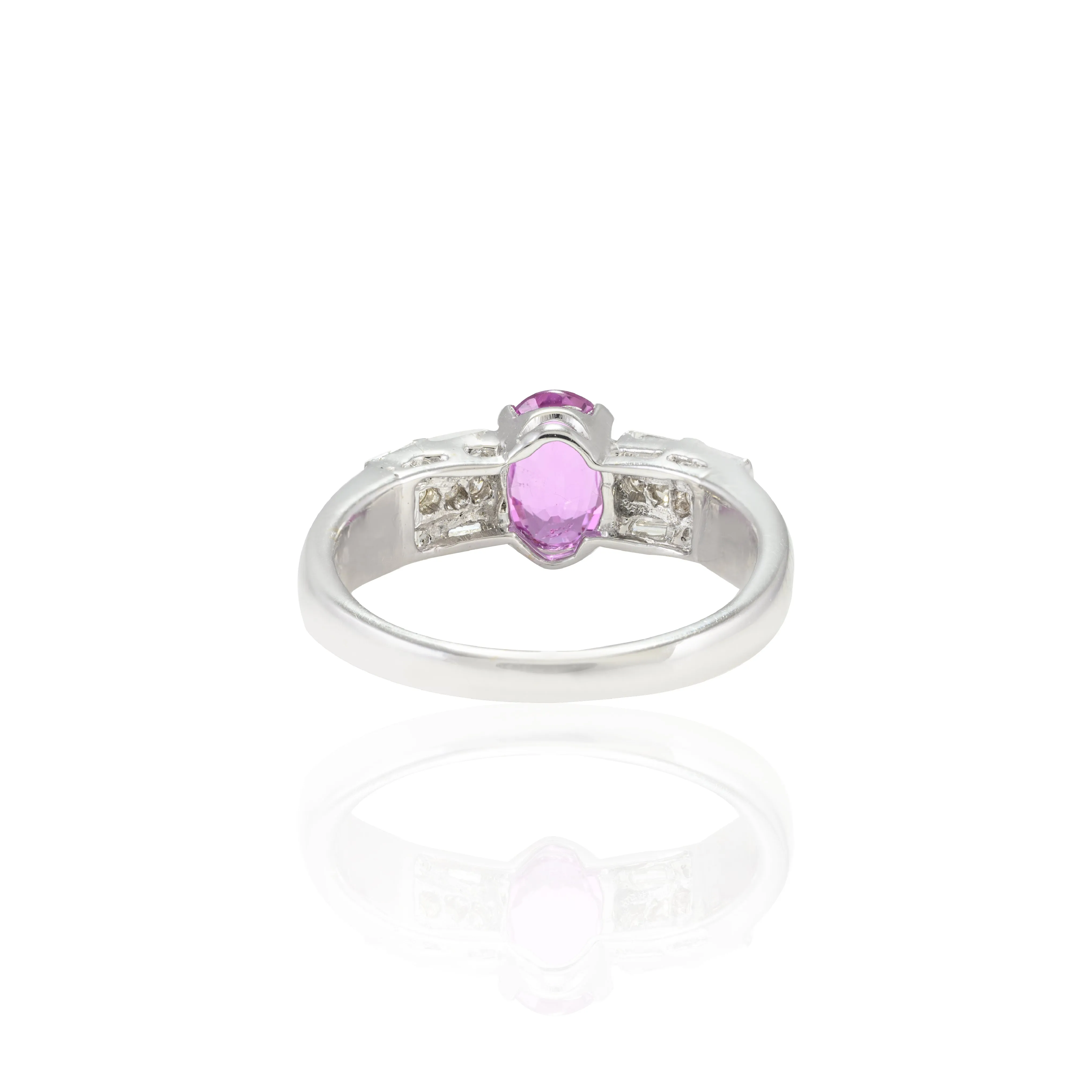 18K Gold Pink Sapphire & Diamond Ring