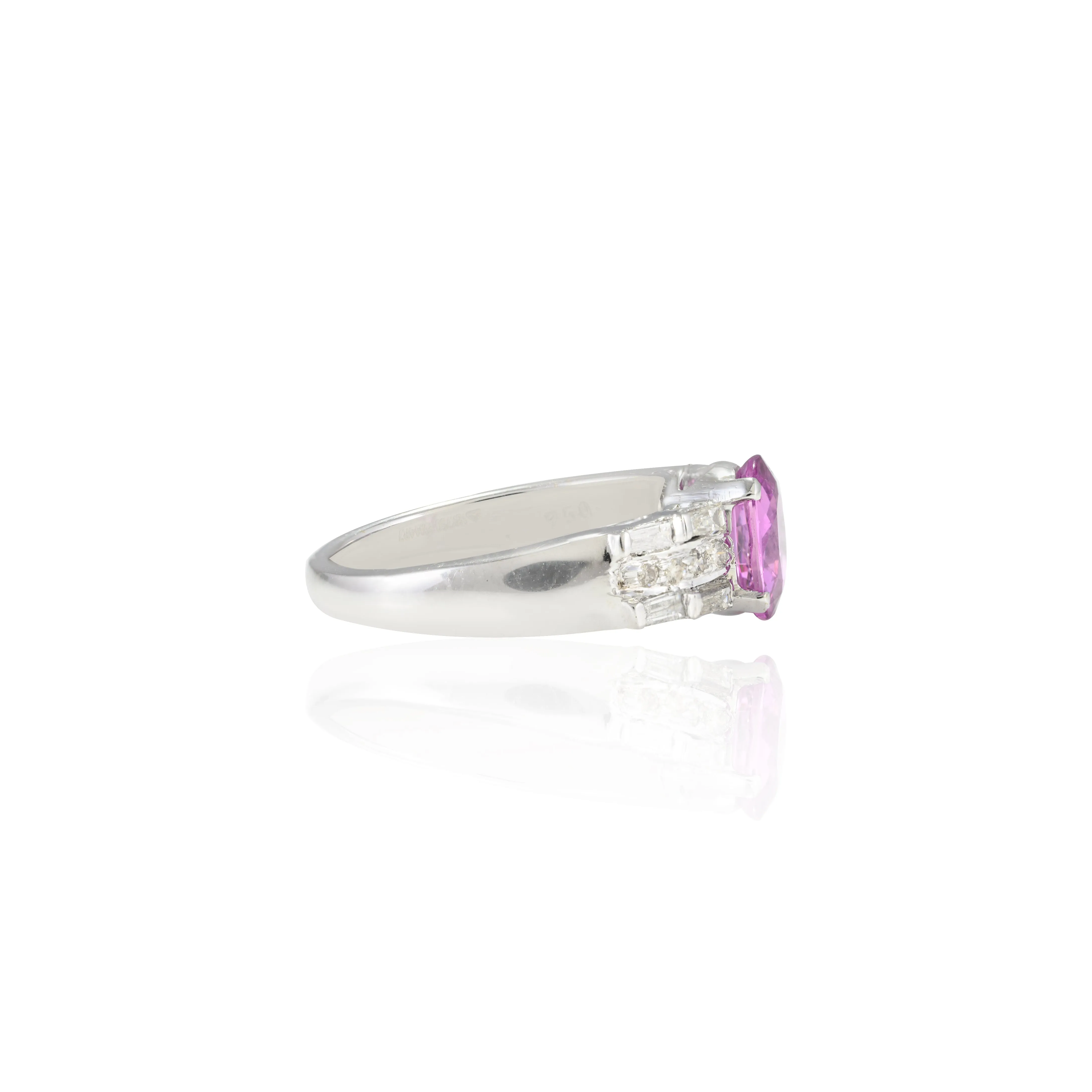 18K Gold Pink Sapphire & Diamond Ring