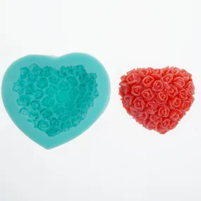 1PC Silicone Heart Shape Rose Mold Cake Decoration Mold Diy Chocolate Mold Resin Baking Tool 10374950