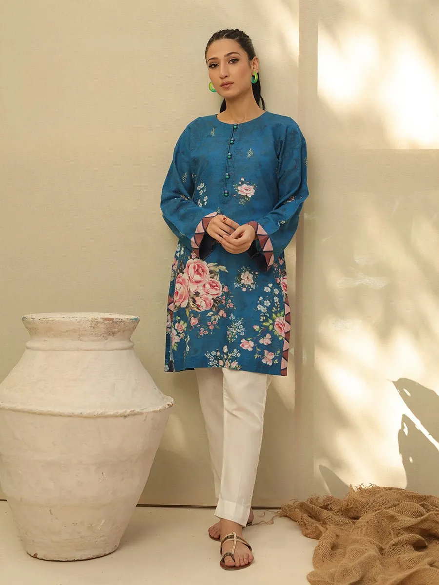 1pc Stitched Basic Printed Khaddar Shirt