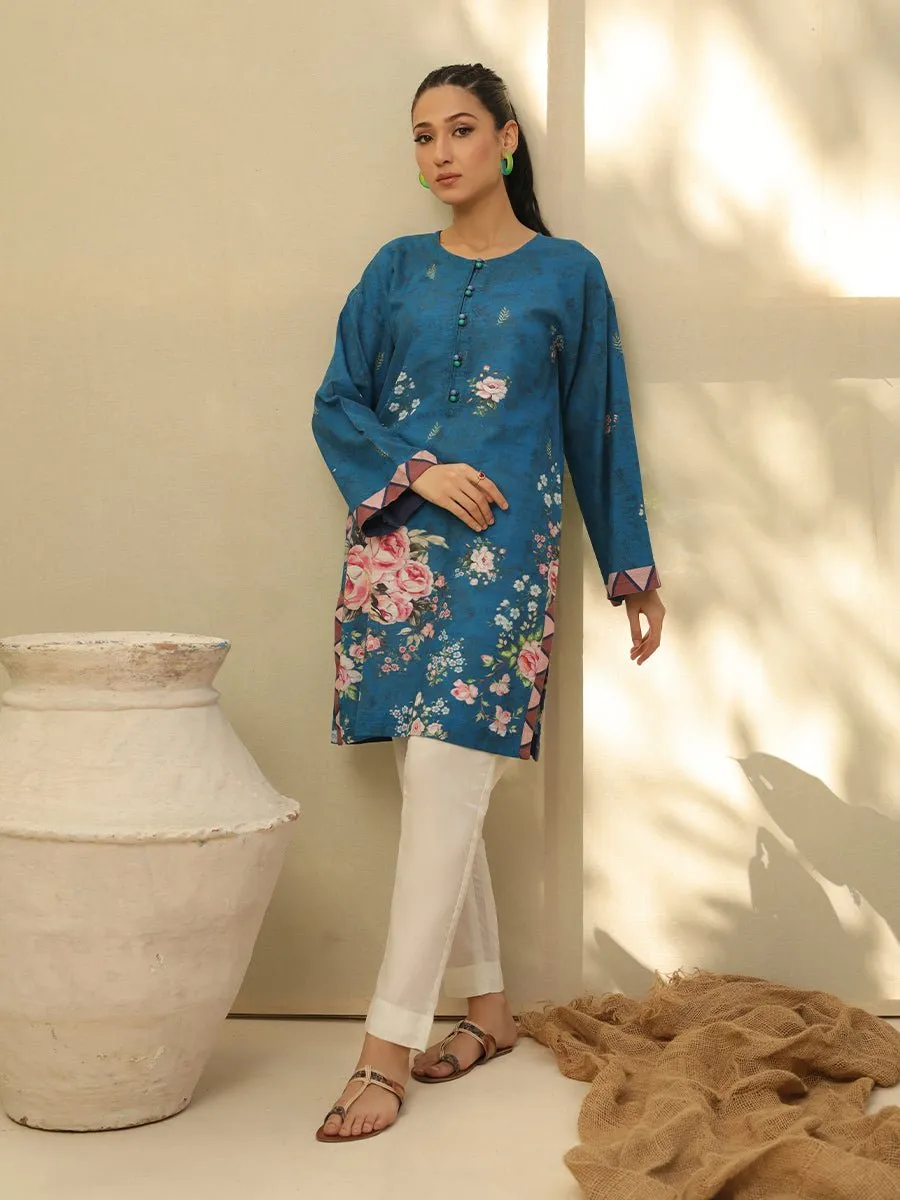 1pc Stitched Basic Printed Khaddar Shirt