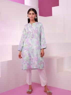 1pc - Stitched Basic Printed Lawn Silk Shirt