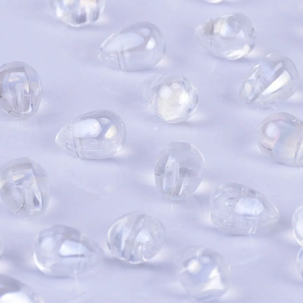 6*9mm Glass Teardrop Beads Czech beads Glass drop Beads Glass Beads Tiny Drops Seed Beads white 50pcs