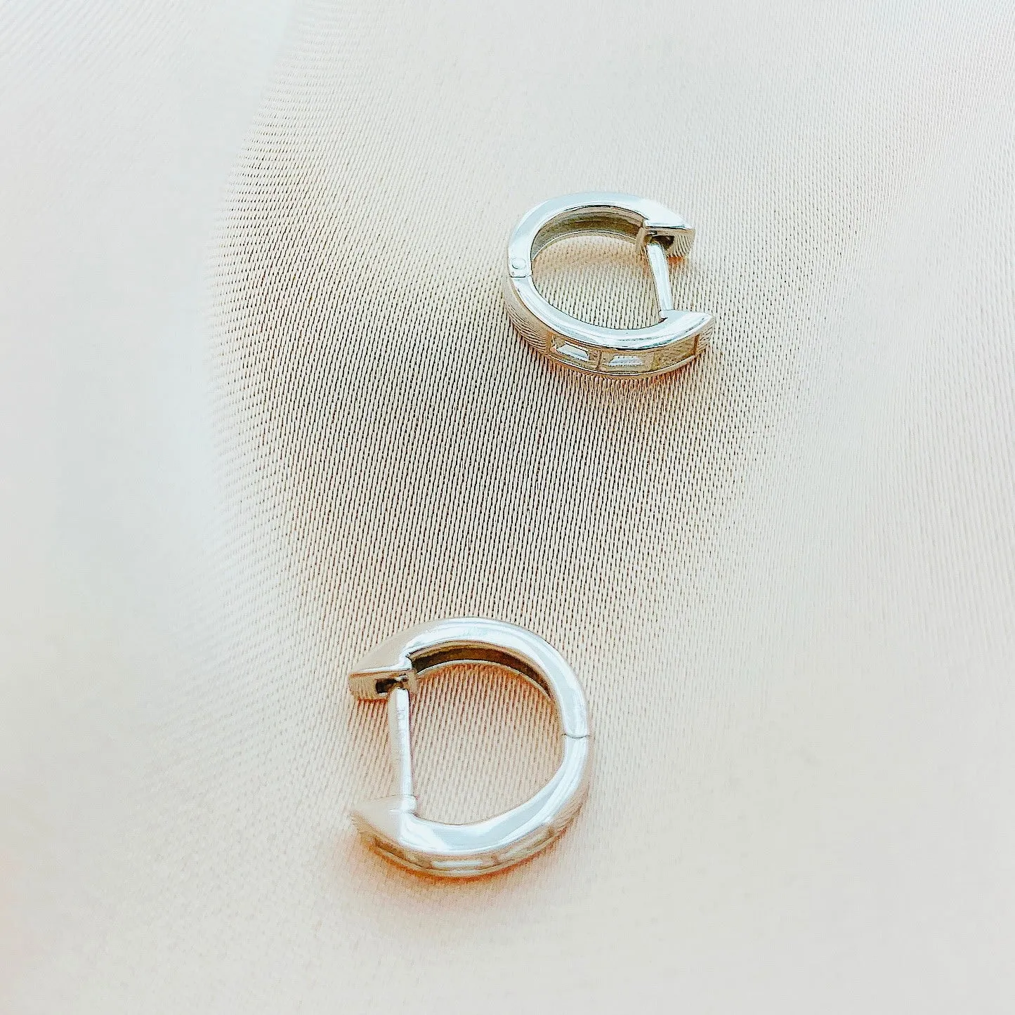 925 Silver CZ Hoop Earring