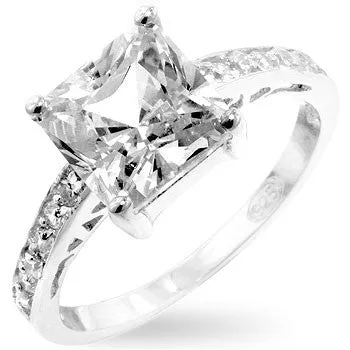 925 Silver CZ Wedding Bridal Engagement Ring