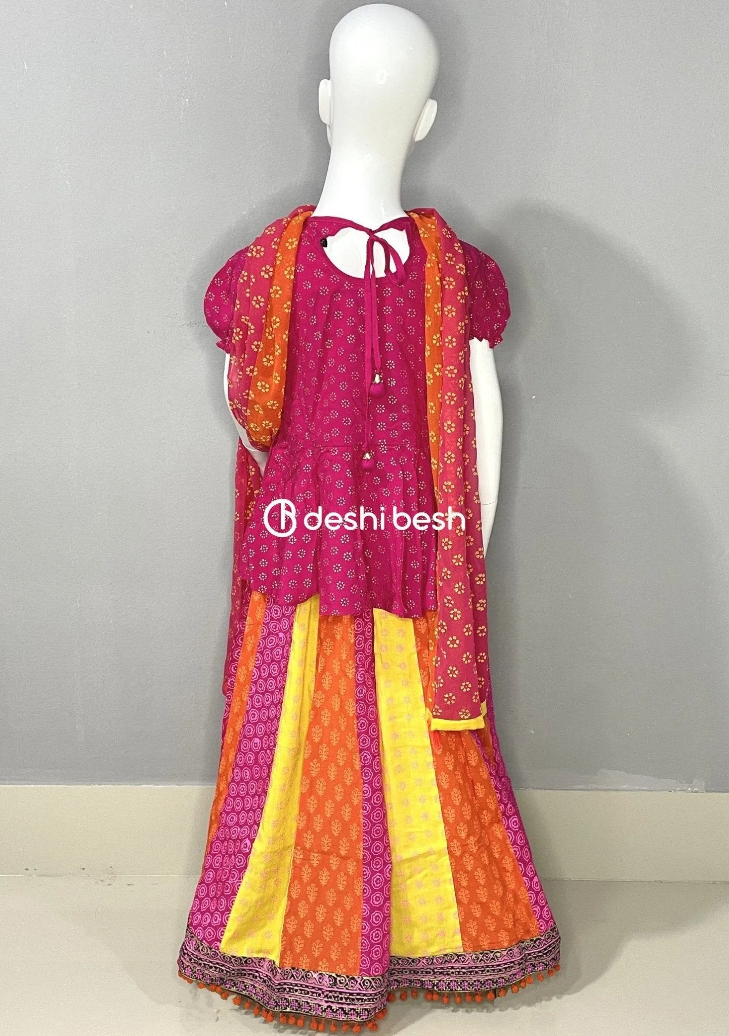 Aarong Printed Embroidered Linen Ghagra Choli