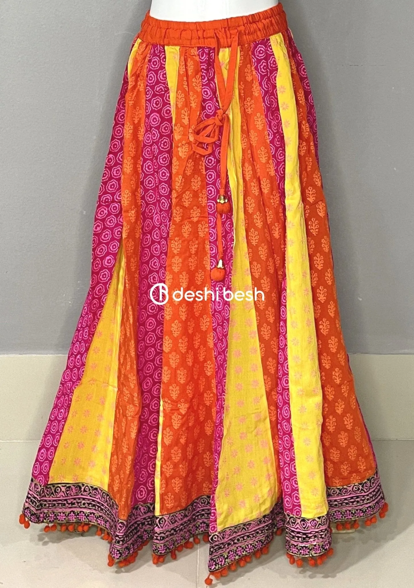 Aarong Printed Embroidered Linen Ghagra Choli