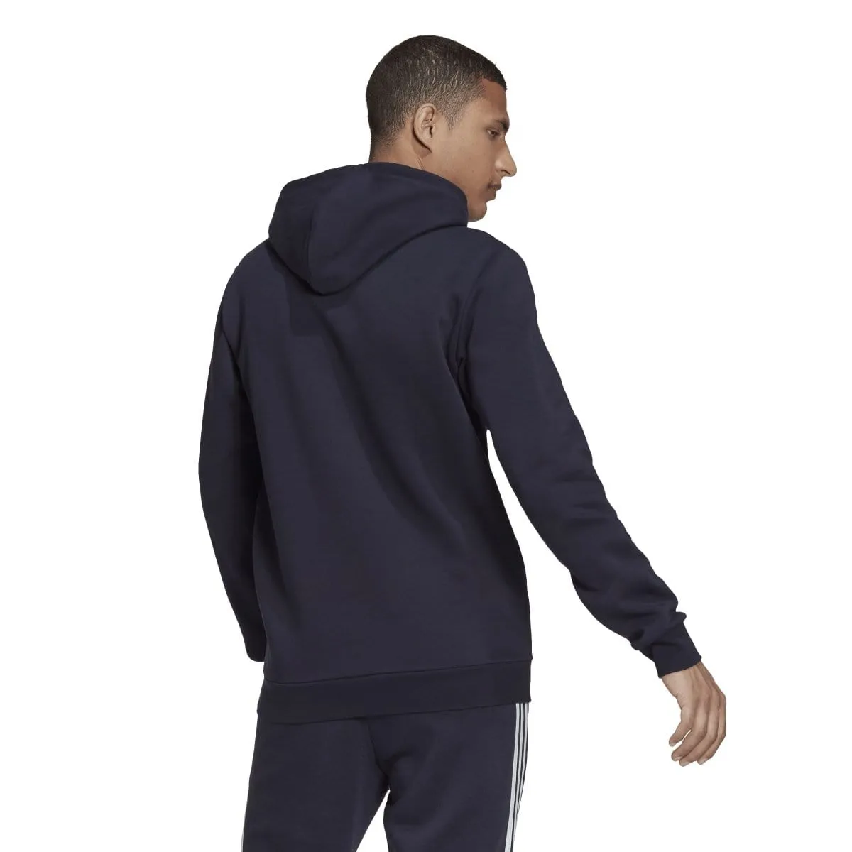 ADIDAS MEN'S ESSENTIALS FLEECE NAVY HOODIE