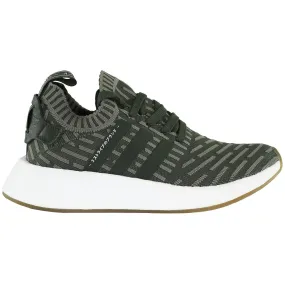 Adidas NMD_R2 Primeknit Lace-Up Green Synthetic Womens Running Trainers BY9953