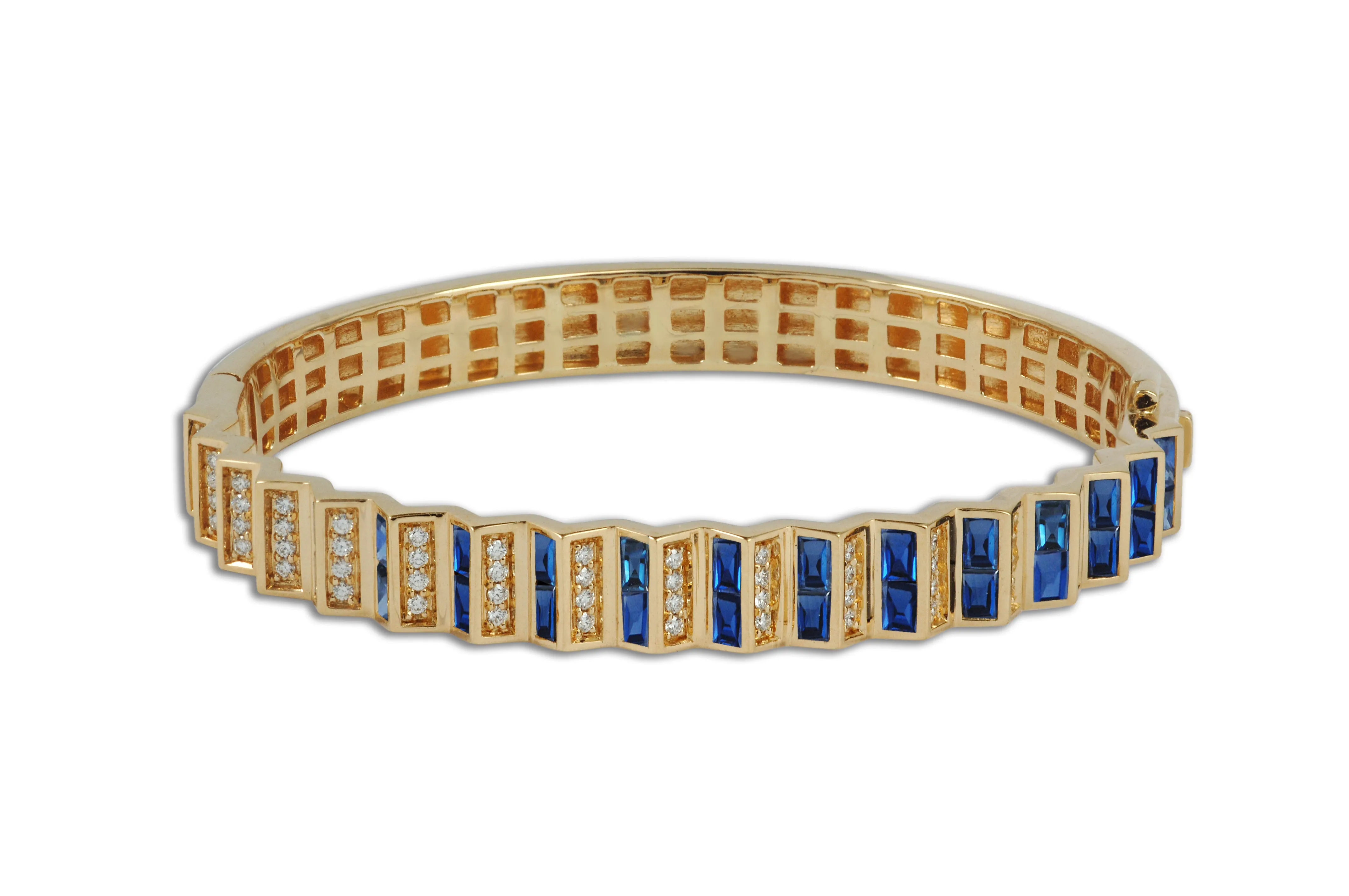 Agamo 1.0 Blue Sapphire Diamond Bangle