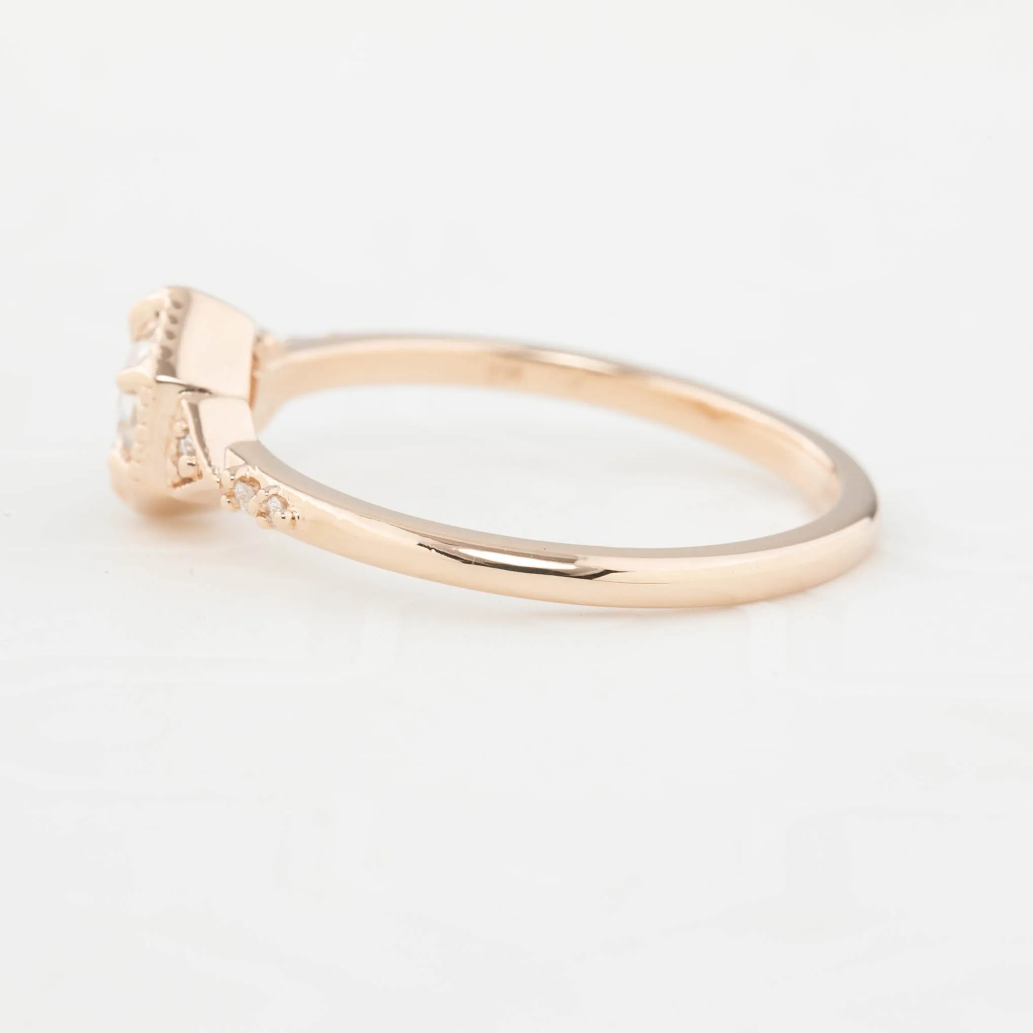 Agatha 0.45ct Rose Cut Diamond Ring, 14k Rose Gold (One of a kind)