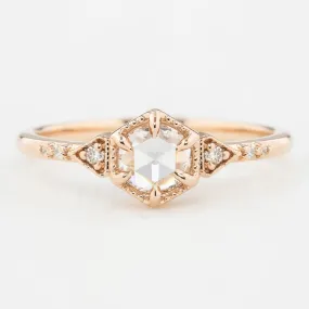 Agatha 0.45ct Rose Cut Diamond Ring, 14k Rose Gold (One of a kind)