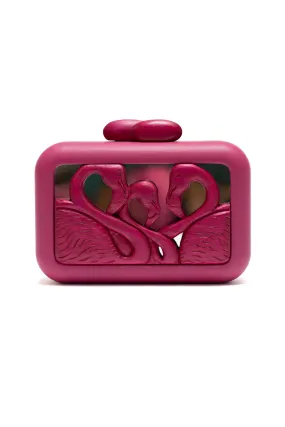 ANIMALIS FLAMINGO MIRROR PINK CLUTCH