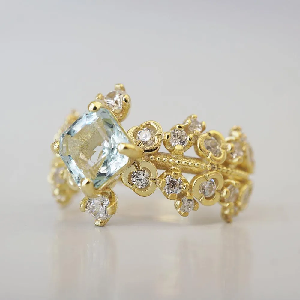 Aquamarine Reverie Diamond Ring in 14K and 18K Gold