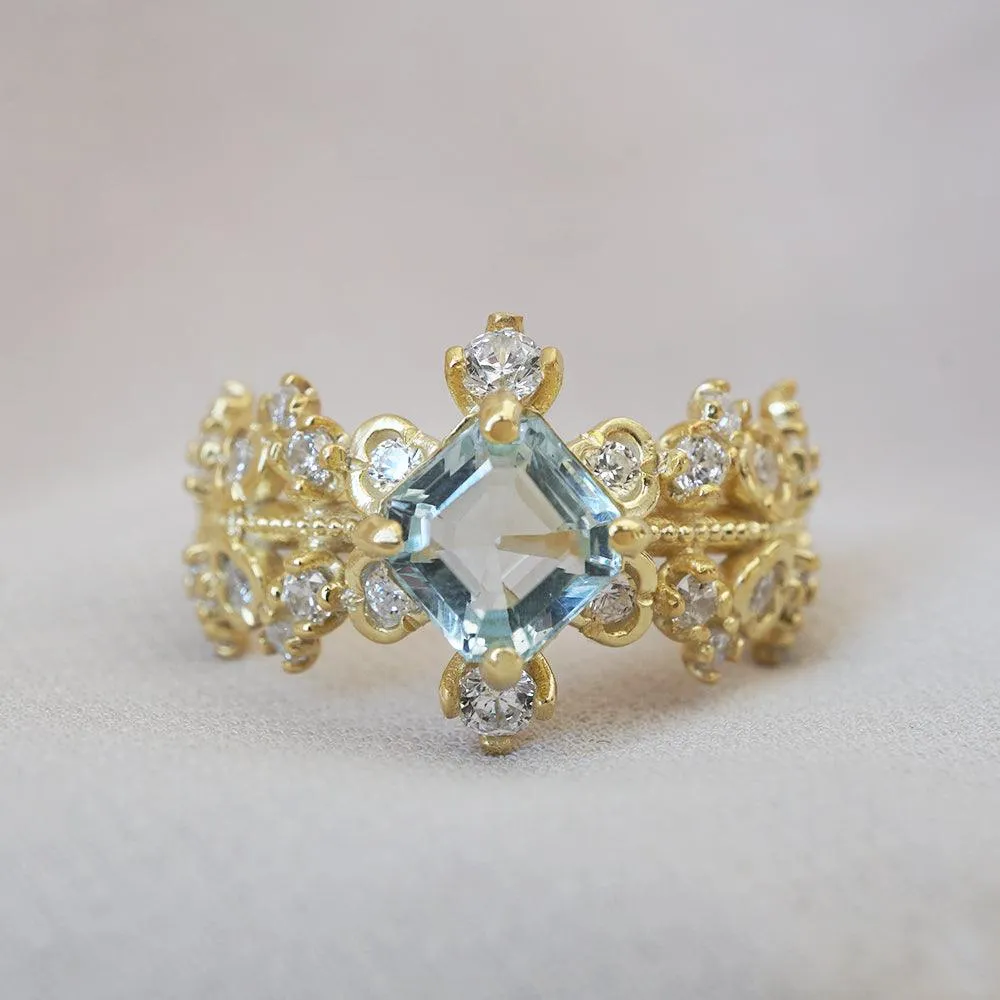 Aquamarine Reverie Diamond Ring in 14K and 18K Gold