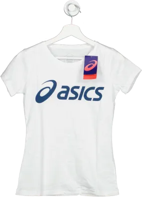 asics Big Logo Tee White / Blue BNWT UK XS