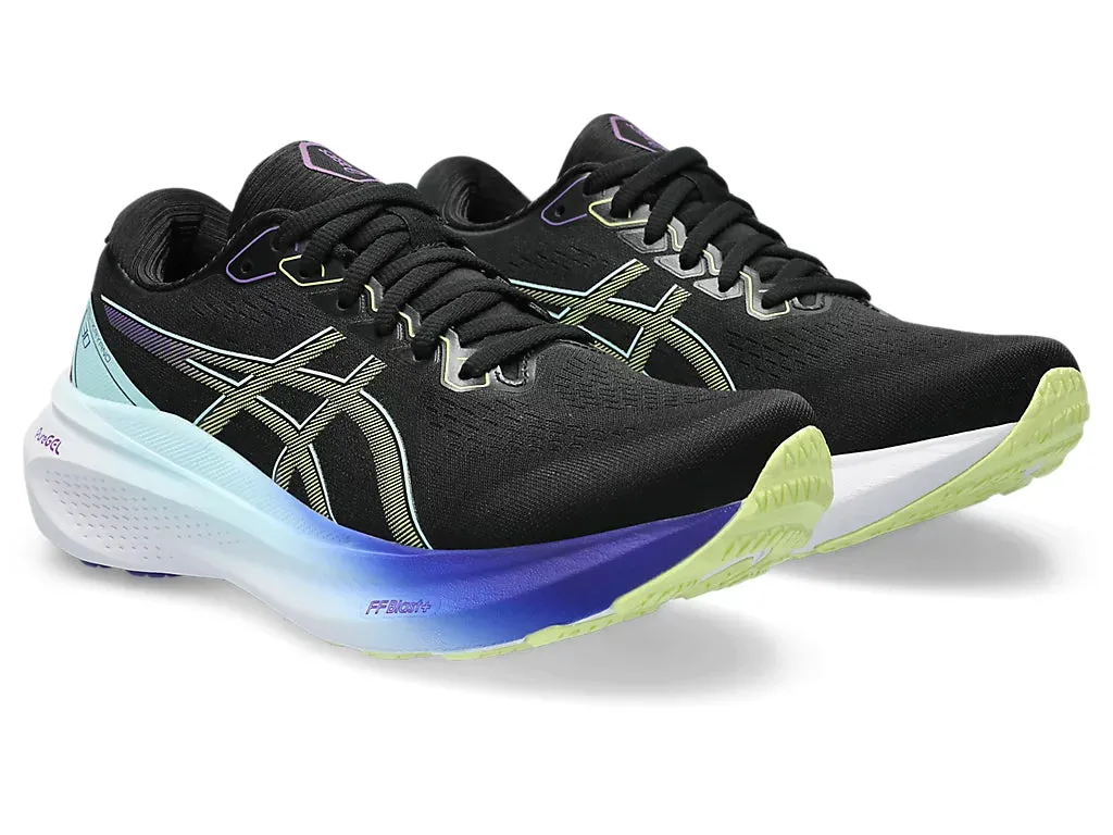 Asics Women's GEL-KAYANO 30 Wide - BLACK/GLOW YELLOW