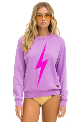 AVIATOR NATION BOLT CREW SWEATSHIRT - NEON PURPLE // NEON PINK