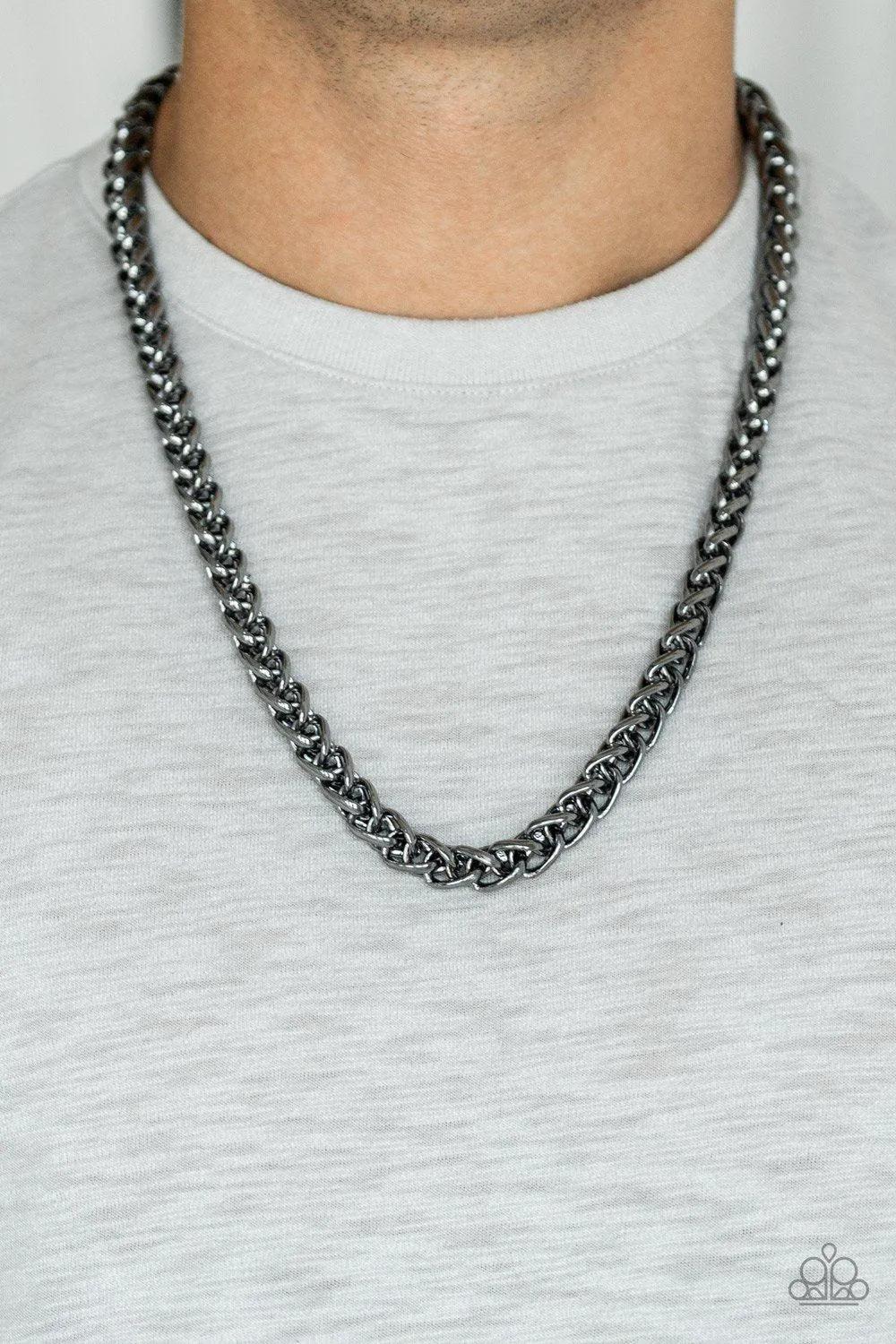 Big Talker Men's Black Chain Necklace - Paparazzi Accessories