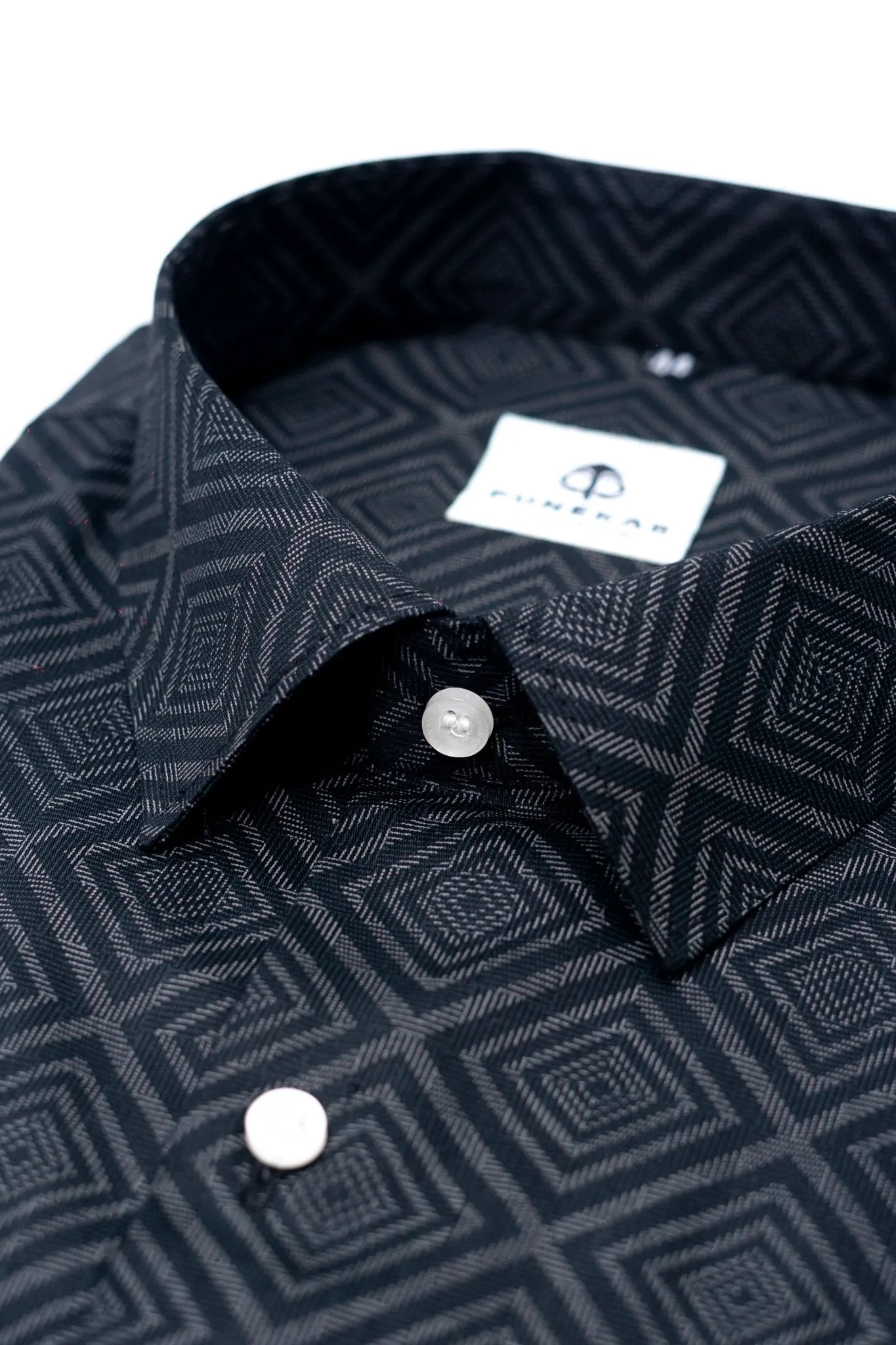 Black Color Morrocan Printed Shirt For Men