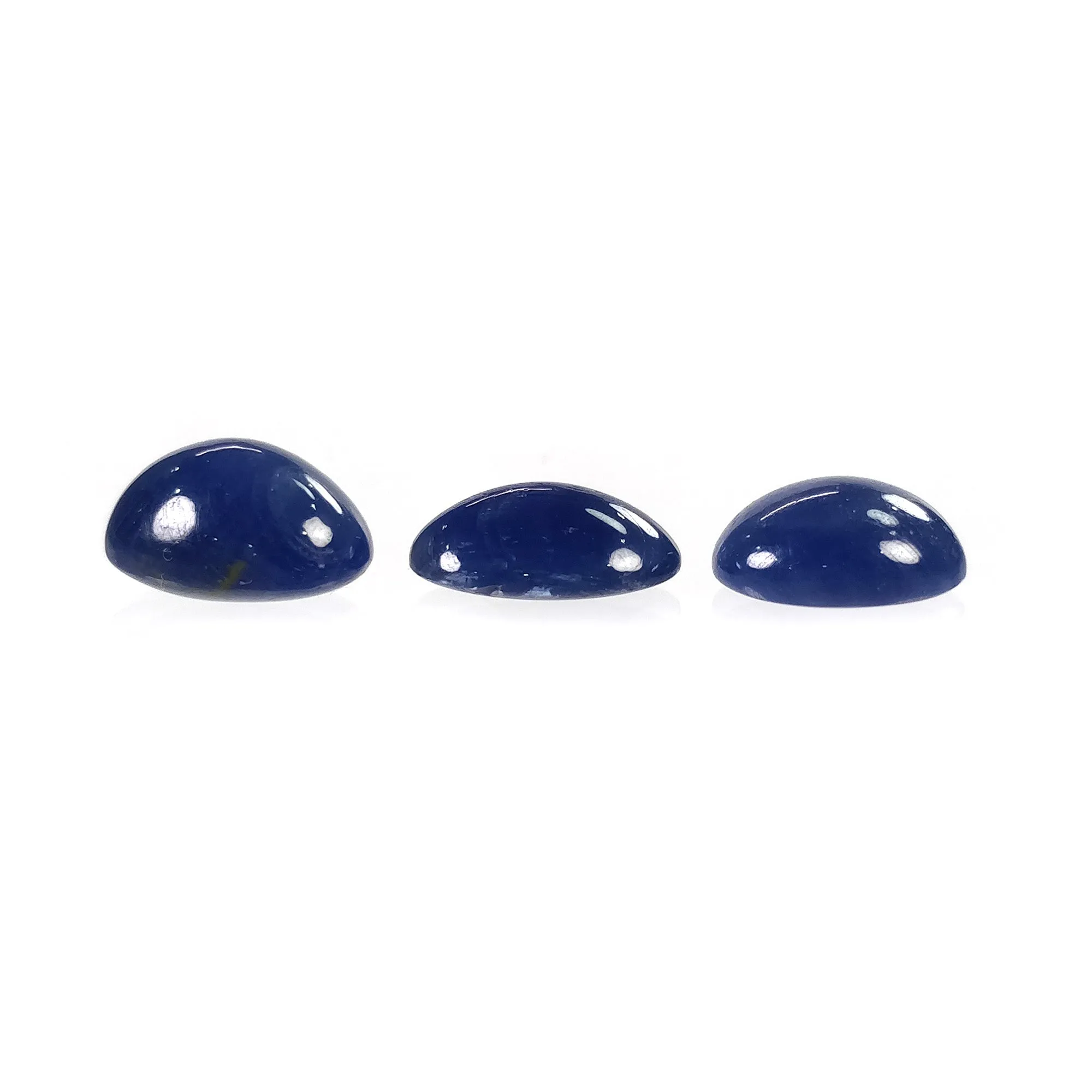 BLUE SAPPHIRE Gemstone Cabochon : 29.70cts Natural Untreated Unheated Sapphire Oval Shape 13.5*11mm - 14.5*10mm - 15*11mm 3pcs