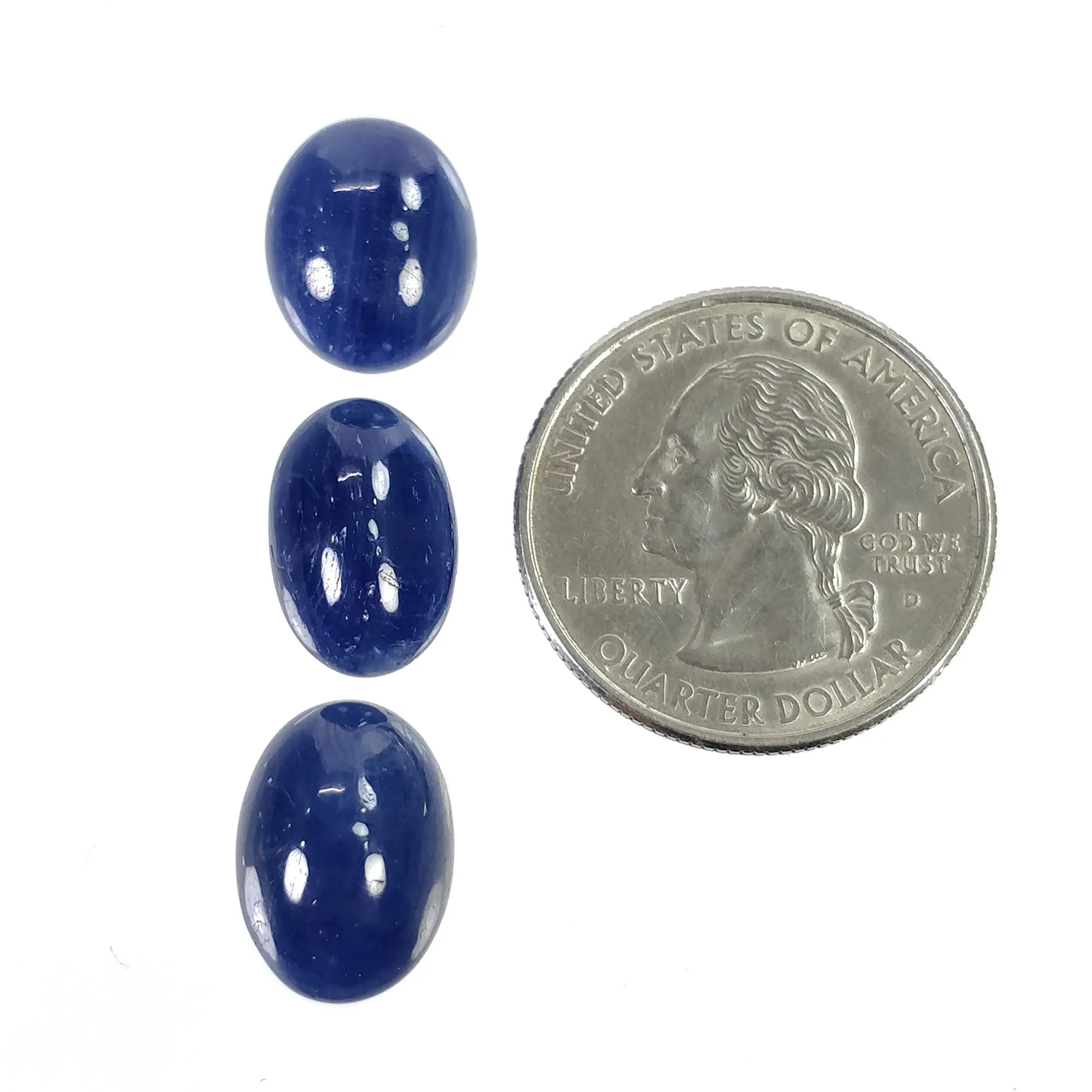 BLUE SAPPHIRE Gemstone Cabochon : 29.70cts Natural Untreated Unheated Sapphire Oval Shape 13.5*11mm - 14.5*10mm - 15*11mm 3pcs