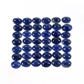 BLUE SAPPHIRE Gemstone Cabochon : 81.00cts Natural Untreated Unheated Sapphire Oval Shape 8*6mm 42pcs Of Lots