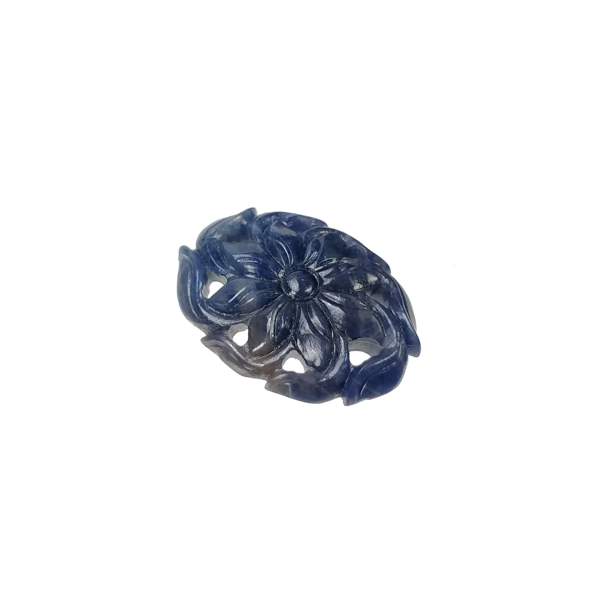 BLUE SAPPHIRE Gemstone Carving : 16.70cts Natural Untreated Unheated Sapphire Hand Carved Oval Shape 23*17mm (With Video)