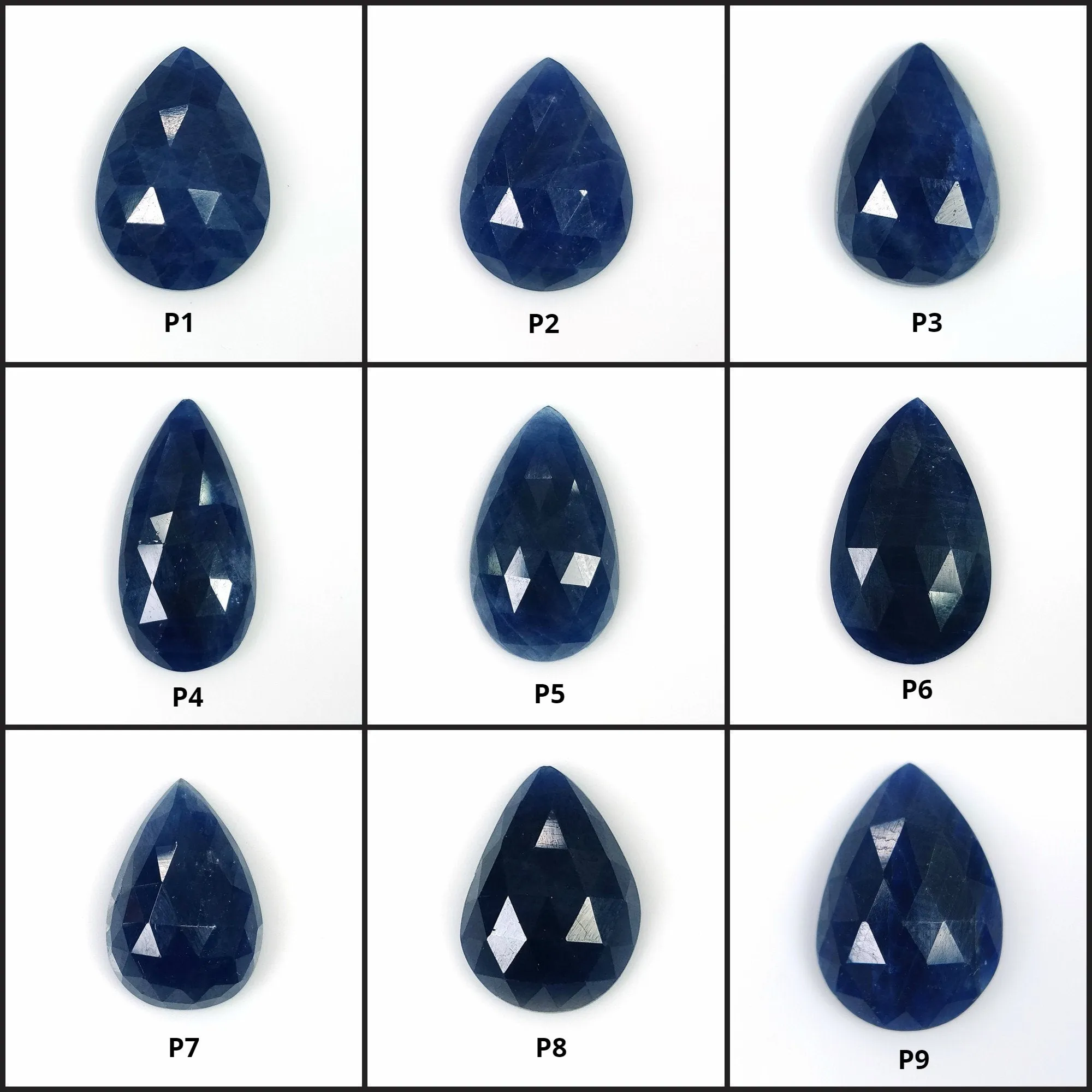 BLUE SAPPHIRE Gemstone Rose Cut September Birthstone : Natural Untreated Unheated Sapphire Rose Cut Pear Shape 1pc