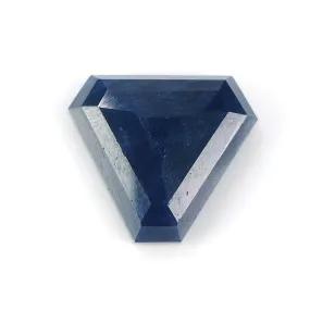 BLUE SAPPHIRE Gemstone Step Cut : 12.80cts Natural Untreated Unheated Sapphire Triangle Shape 15mm (With Video)