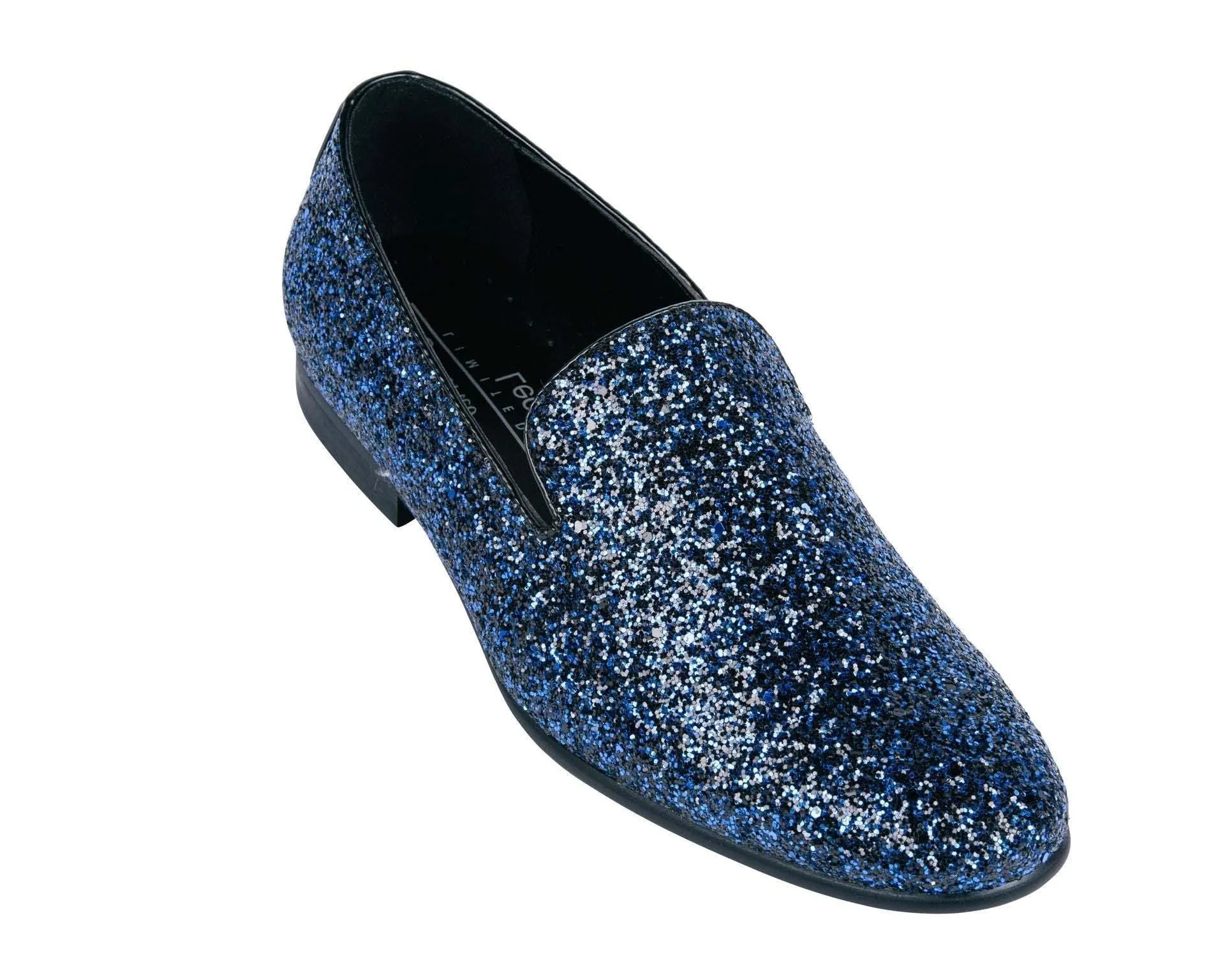 Blue Sparkle Slip On Men's  Shoes