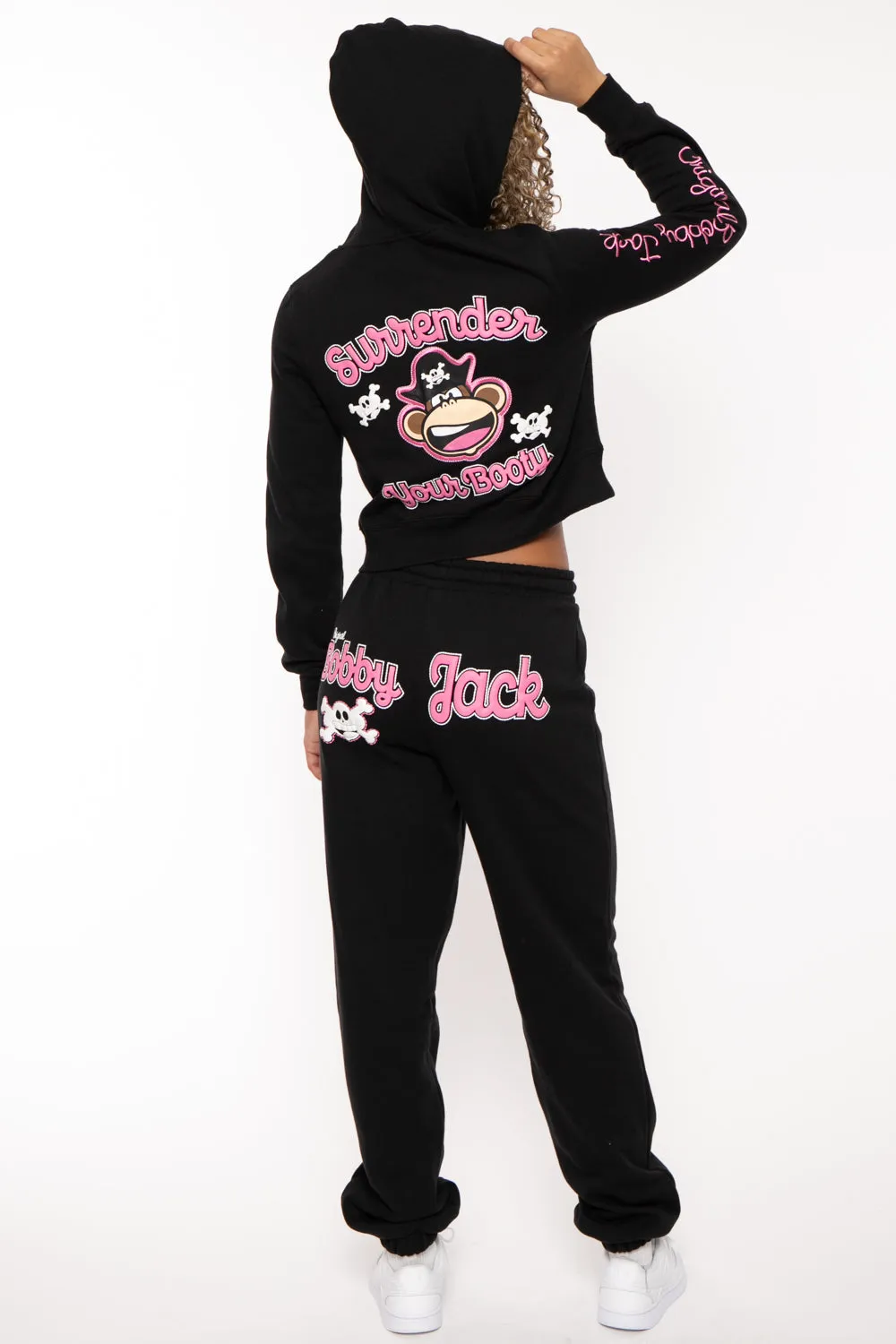 Bobby Jack Zip Up Hoodie & Pants Set - Surrender - Black