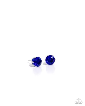 Breathtaking Birthstone (September) Sapphire Blue Rhinestone Earrings - Paparazzi Accessories