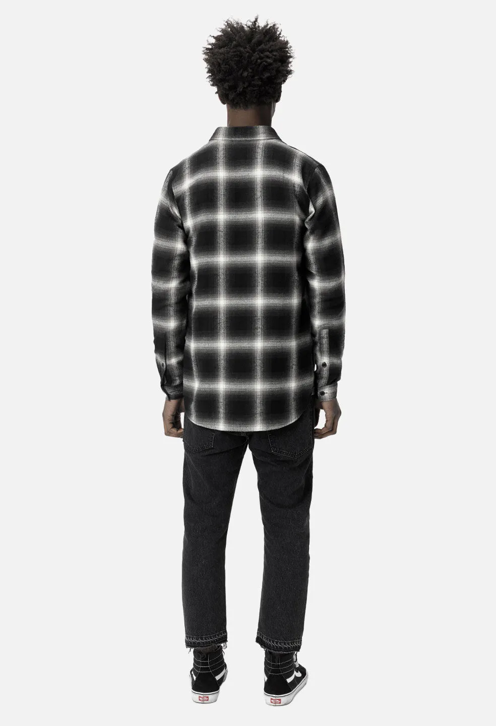 Brushed Flannel Button Up / Black x Natural Plaid