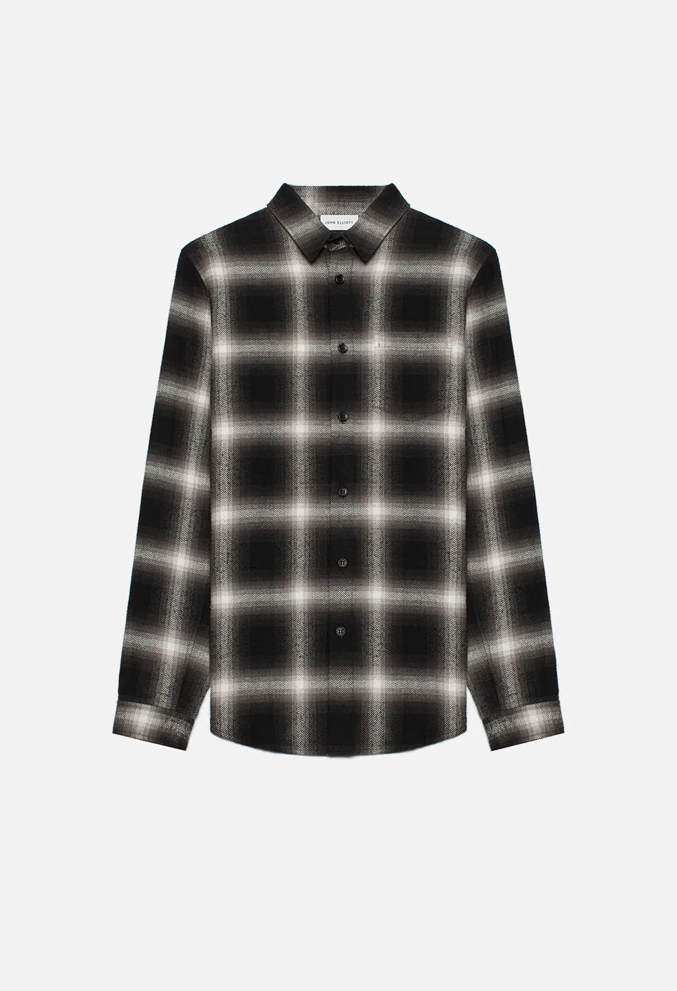 Brushed Flannel Button Up / Black x Natural Plaid