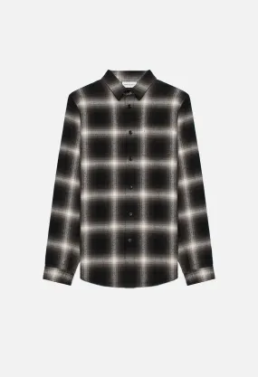 Brushed Flannel Button Up / Black x Natural Plaid