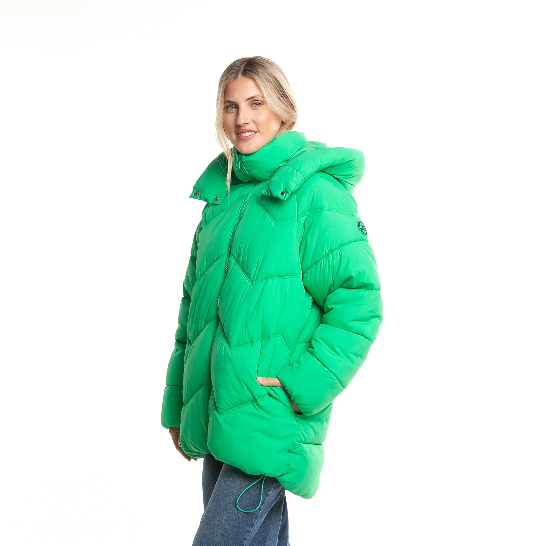 Campera Abrigo Rusty Higher Puffer Coat Ld* Verde Manzana