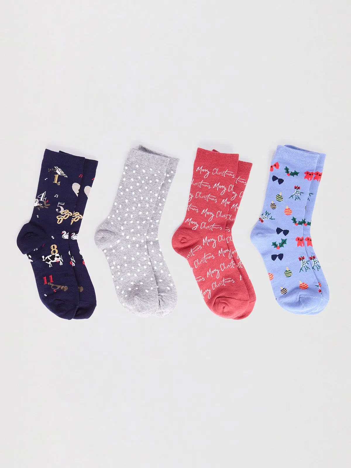 Carole Organic Cotton Christmas Sock Box - Multi