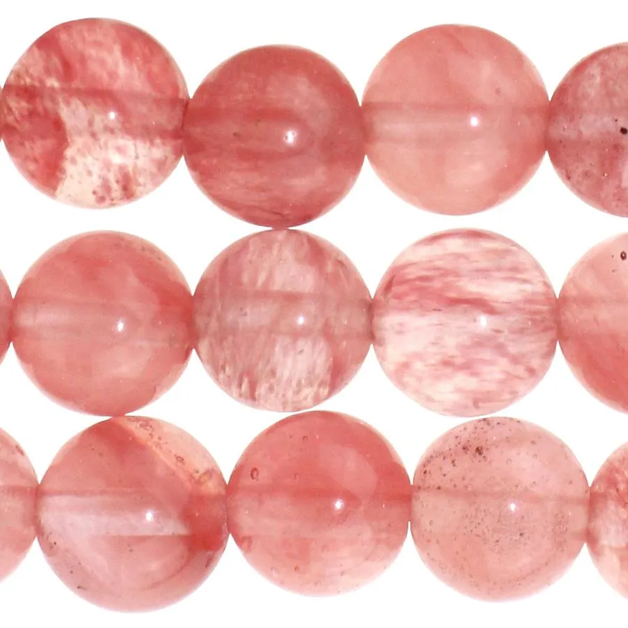 Cherry Quartz 10mm Round - 8-Inch